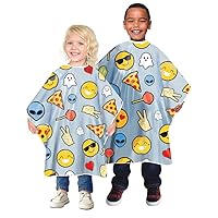 Betty Dain Kids Shampoo Cape, Social Kids Print, Youthful Unisex Design, Perfect Size for Children, Waterproof, Stain Resistant Vinyl, Touch-and-close Fastener, 36 inches wide x 36 inches long