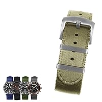 Nylon NATO Watchband for rox S-Eiko Wristband 20mm 22mm Strap Soft Bracelet (Color : Khaki Silver, Size : 20mm)
