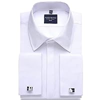 Men's Dress Shirts French Cuff Formal Slim Casual Shirts Business Camisas Tops 