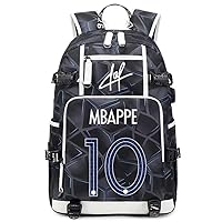 Soccer Player M-bappe Individualized Laser Mechanical Laptop Multifunction Backpack Travel Daypack Fans Bag (Blue Line - 1)