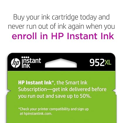 HP 952XL Black High-yield Ink Cartridge | Works with HP OfficeJet 8702, HP OfficeJet Pro 7720, 7740, 8210, 8710, 8720, 8730, 8740 Series | Eligible for Instant Ink | F6U19AN