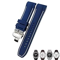 23mm 24mm Rubber Silicone Watch Strap Fit for Tissot T035 T035627 Butterfly Buckle Replacement Black Blue Curved End Watch Bands
