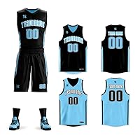 Custom Basketball Jersey Reversible Uniform Add Any Team Name Number Personalized Sports Vest for Men/Youth