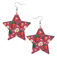Leather Earrings for Women Fashion Star Earring for Girls Valentine's Day Anniversary Rainbow camel pattern Star Dangle Earrings Jewelry Gift