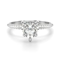 Riya Gems 2.50 CT Heart Infinity Accent Engagement Ring Wedding Eternity Band Vintage Solitaire Silver Jewelry Halo-Setting Anniversary Praise Ring