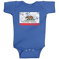 Threadrock Baby Boys' Distressed California Flag Infant Bodysuit