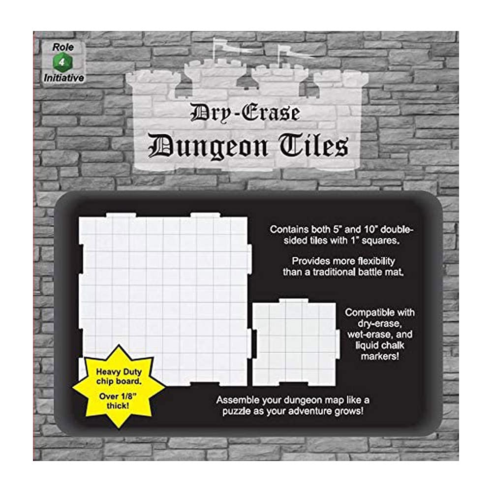 Dry Erase Dungeon Tiles, Combo Set of Five 10