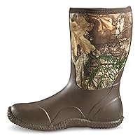 Guide Gear Men’s Mid Camo Bogger Rubber Boots Waterproof Rain Hunting Shoes