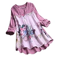 Women's Linen Bohemian Style Lace Shirt Tops Boho Peasant V Neck Floral Graphic Embroidered Blouses Summer Indian