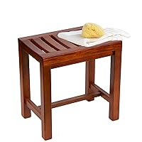 Shower Chair, Wooden Shower Stools/Walnut Anti-Slip Spa Bathing Seat Bench | Waterproof Bathroom Stool for Elderly Bath Chair | Foot Rest Stool Pedal Stool，Indoor and Outdoor Use