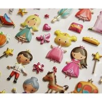 Stickers - Foam - Princesses - Glitter