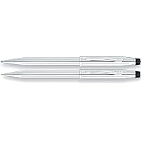 Cross Century II Refillable Medium Ballpoint Pen and 0.7mm Pencil Set, Includes Gift Box - Lustrous Chrome
