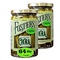 Foster's Pickled Okra - 32oz - (2 pack) - Traditional Pickled Vegetables Recipe perfected over 30 years - Gluten-Free Okra Pickles - NO Preservatives Pickle Okra