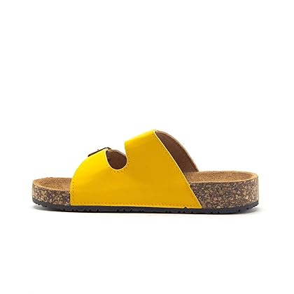 Jazamé Little Girls Urban Strappy Slip On Footbed Rubber Sole Slides Sandals Shoes