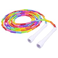 Beaded Kids Exercise Jump Rope - Segmented Skipping Rope for Kids - Durable Shatterproof Outdoor Beads - Light Weight and Tangle Free Exercise Training - Easily Adjustable Kids Jump Rope for Fitness
