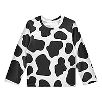 Cow Skin Boys Rash Guard Shirt Long Sleeve Swim Shirt Sun Shirt UPF 50+ Swimsuit for Kids