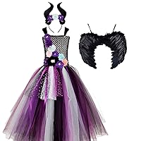 maleficent witch dresses,girls' tutu dresses,cosplay dresses with headband.