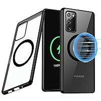 for Samsung Galaxy S20 Magnetic Case (6.2-inch) [Compatible with Magsafe] Soft TPU Bumper + Clear Back Slim Shockproof Drop Protection,Black