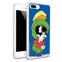 Looney Tunes Marvin The Martian Protective Slim Fit Hybrid Rubber Bumper Case Fits Apple iPhone 8, 8 Plus, X