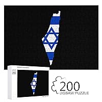 Flag Map of Israel 200 PCS Wooden Puzzle Colorful DIY Picture Puzzles Home Decoration Creative Gifts