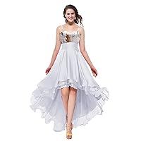 YINGJIABride High Low Chiffon and Snowfall Camo Evening Cocktail Dresses Bridesmaid Dress