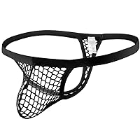 niceone Sexy Thongs Men's Athletic Elastic Waist Underpants Fishnet Mesh Breathable Sports Fitness Briefs T-Back Underwear