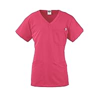 Medline Healthcare 5582PNKM Berkley AVE. Women's Scrub Top with 3 Pockets, Medium, Pink