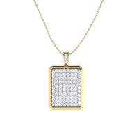 Certified 18K Gold Elegant Diamond Pendant in Round Natural Diamond (2 ct) with White/Yellow/Rose Gold Chain Ceremony Necklace for Women