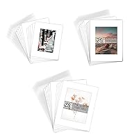 Golden State Art, 100 Pack White Picture Frame Mat Complete Sets