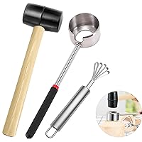 Coconut Opener Tools Set, Food Grade Stainless Steel, Easy, Safe & Non-Toxic Coconut Breaker Kit, Perfect for Fresh Coconut Water & Meat Extraction - Durable & Non-Slip Handle
