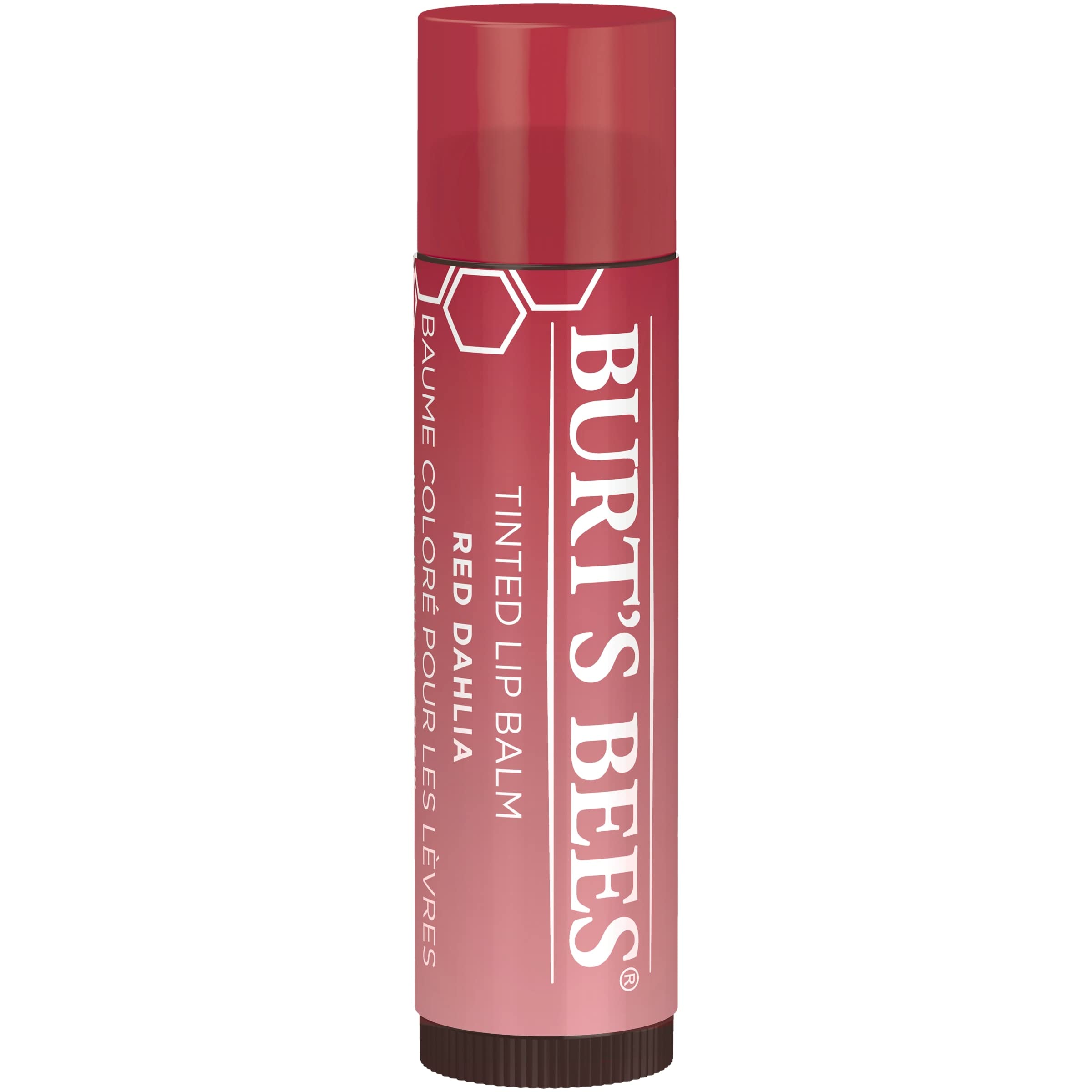 Burt's Bees Lip Balm, Tinted Moisturizing Lip Care for Women, 100% Natural, with Shea Butter, Red Dahlia (2 Pack)