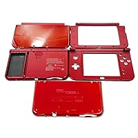 Red Color New3DSLL Extra Housing Case Shells 5 PCS Set Replacement, for New 3DS New3DS XL LL, 3DSXL 3DSLL Game Consoles, Outer Enclosure Upper/Bottom Covers Plates, Faceplate Screen Frame