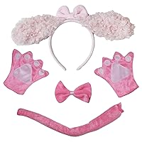 Petitebella Long Ear Dog Headband Bowtie Tail Gloves 4pc Costume 1-10y