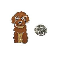 Brown Toned Poodle Dog Lapel Pin