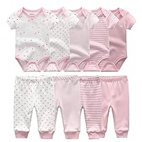 Kiddiezoom Unisex Newborn Baby Short-Sleeve Bodysuit Baby Layette Essentials Giftset Clothing Set