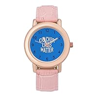 Cracker Lives Matter Fashion Leather Strap Women's Watches Easy Read Quartz Wrist Watch Gift for Ladies