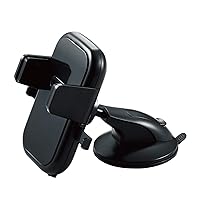 Elecom P-CARS10BK Smartphone Stand, Just Place Your Smartphone and Hold Your Smartphone, Strong Suction Gel, Foot Parts Included, Suction Cup Installation (Auxiliary Plate Included) Black