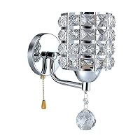 Modern Decorative Crystal Wall Sconces, Wall Lamp Light with E26 Socket 5W Bulb for Living Room Bathroom Bedroom and Hallway, Silver