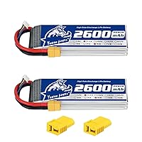 Vinkich 2Packs 11.1V Airsoft Battery 1400mAh 30C Rechargeable Lipo Battery with Mini Tamiya Connector for Aifsoft Guns Aifsoft Rifle 