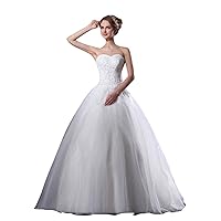 Ivory Dropped Waist Organza Wedding Gown With Beaded Lace Bodice
