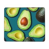Gaming Mousepad Fresh Tropical Fruit Avocado Print Rectangle Mouse Pad Non-Slip Rubber Base Mouse Pads with Stitched Edges for Computers Laptop Office Decor