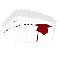 3dRose Red Cap and Red Tassel Graduation - Greeting Cards, 6 x 6 inches, set of 12 (gc_17543_2)