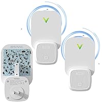 Flying Insect Trap, Insect Catcher, Indoor Fly Trap, Safer Home, Fruit Fly Traps for Gnat, Moth, Mosquito, Bug Light Plug in Insect Killer (2 Device + 6 Glue Cards)