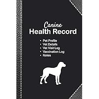 Canine health record: Dog vaccine record book | Pet health record | Puppy vaccine record | 101 pages, 6