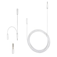 GE Headphone Adapter Kit, 3.5mm, Stereo Adapter, Extension Cable, and Audio Splitter, White, for Headphones, Stereo, MP3, Tablets, Smartphones and More, 34509 Line Cable | White