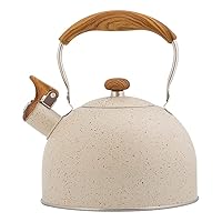 Whistling Tea Kettle - 2.6 Quart/2.5 Liter Modern Teapot Stovetop Stainless Steel Whistling Tea Pot with Cool Grip Ergonomic Handle Universal Base Kettle for Induction | Gas | Electric