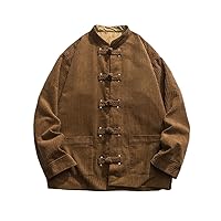 Chinese Style Corduroy Jackets For Men Vintage Plus Size Coat Spring Autumn Ethnic Style Tai Chi Kung Fu Jacket