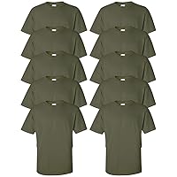 Gildan Ultra Cotton 6 oz. T-Shirt (G200) Pack of 10- MILITARY GREEN,3XL