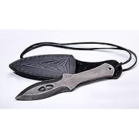 Toferner Hand Forged Knife- Black - Marksmanship- Sports- Hand Made Genuine Leather Case- Hardened Blade - Vintage-Great Gift Idea