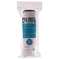 Pro Basic Round Cotton Pads for Unisex - 80 Pc Pads
